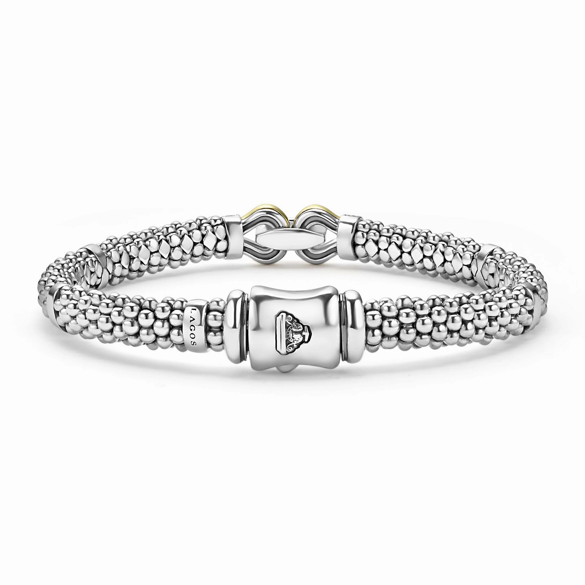 Derby Two-Tone Caviar Buckle Diamond Bracelet | 6mm