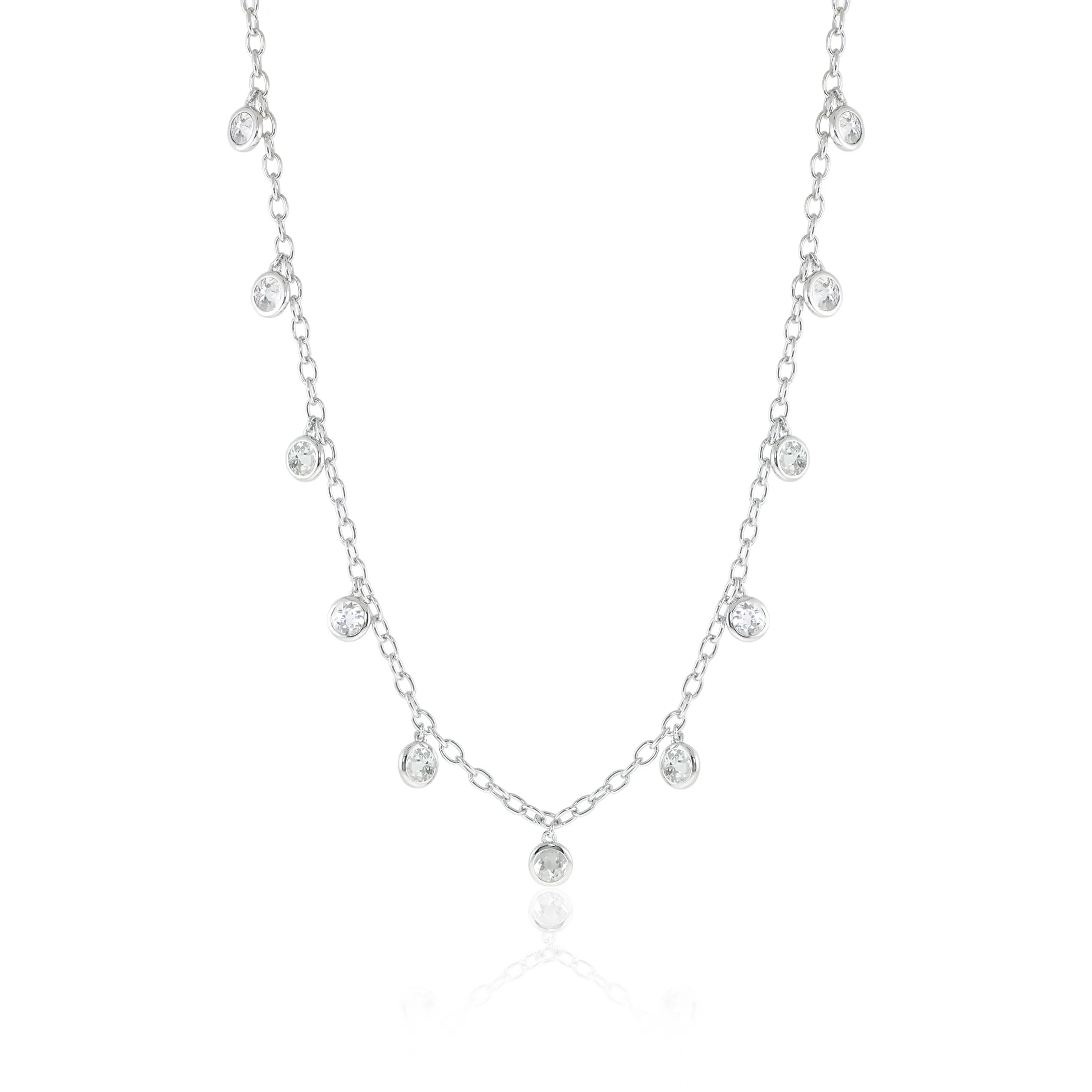 Dewdrops Necklace in White Topaz