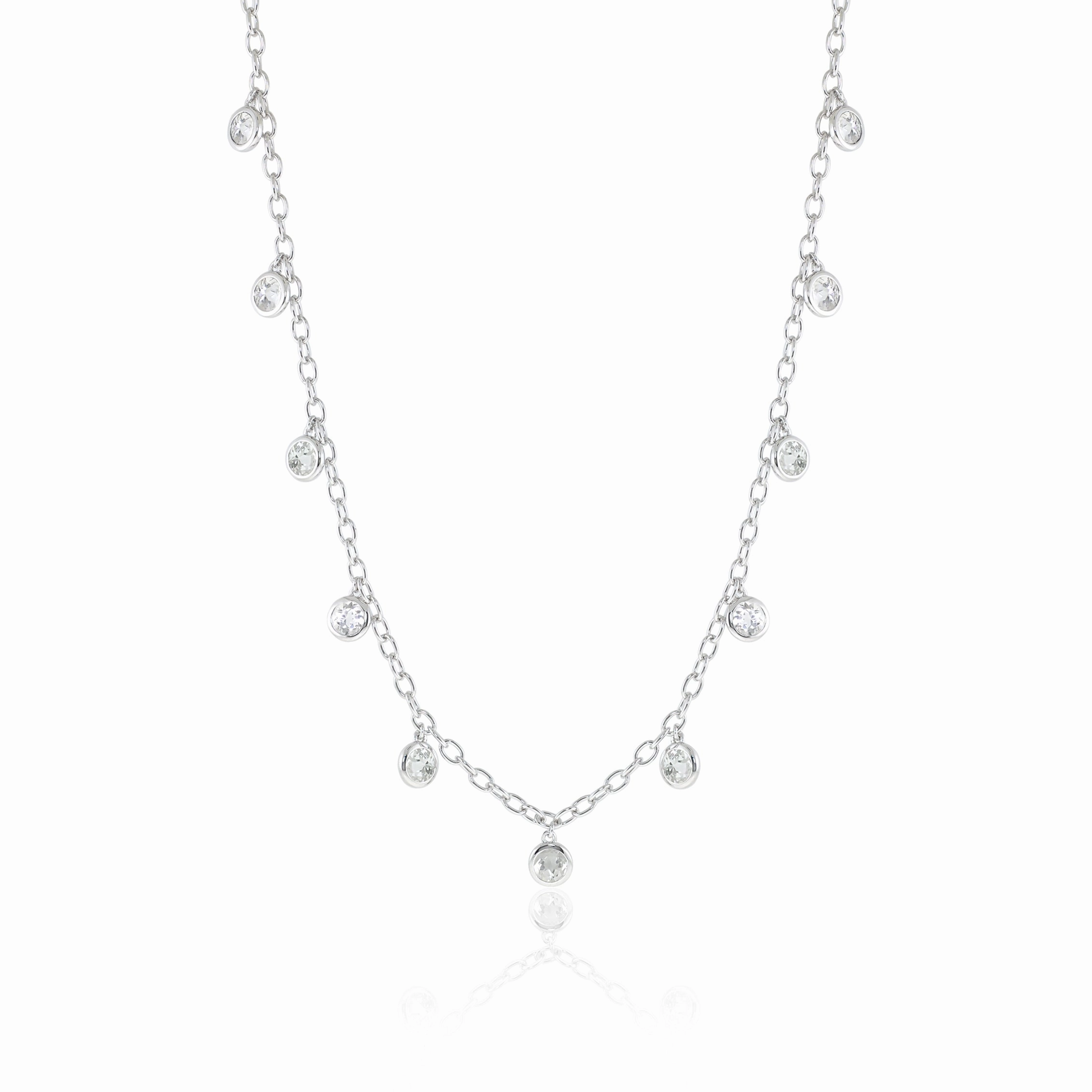 Dewdrops Necklace in White Topaz