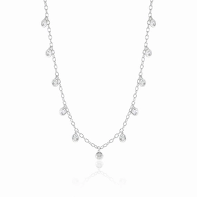 Dewdrops Necklace in White Topaz