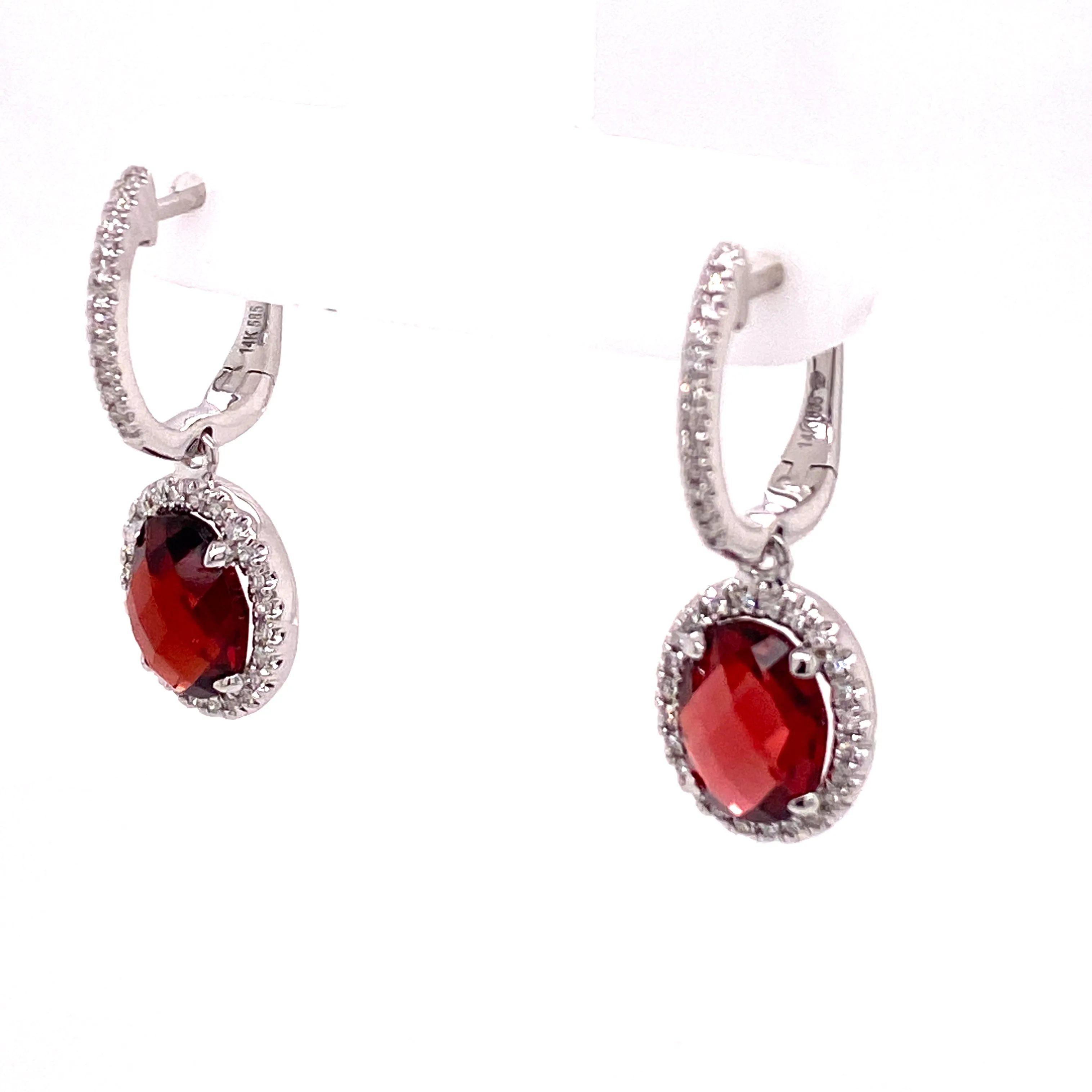 diamond and garnet earrings