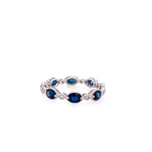 Diamond and sapphire ring