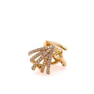 Diamond Huggie Back Earrings