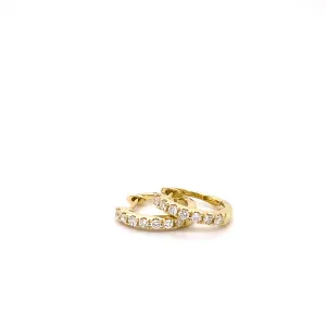 diamond huggie earrings