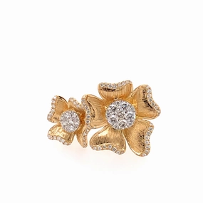 Diamond Double Flower Ring