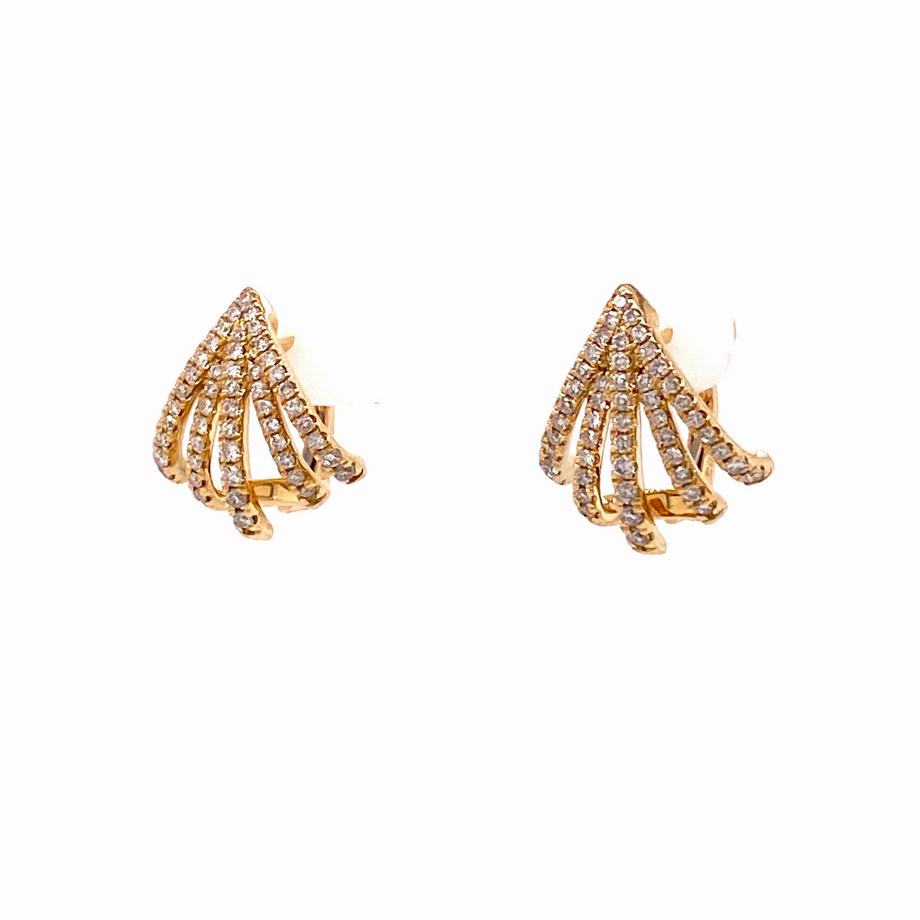 Diamond Huggie Back Earrings