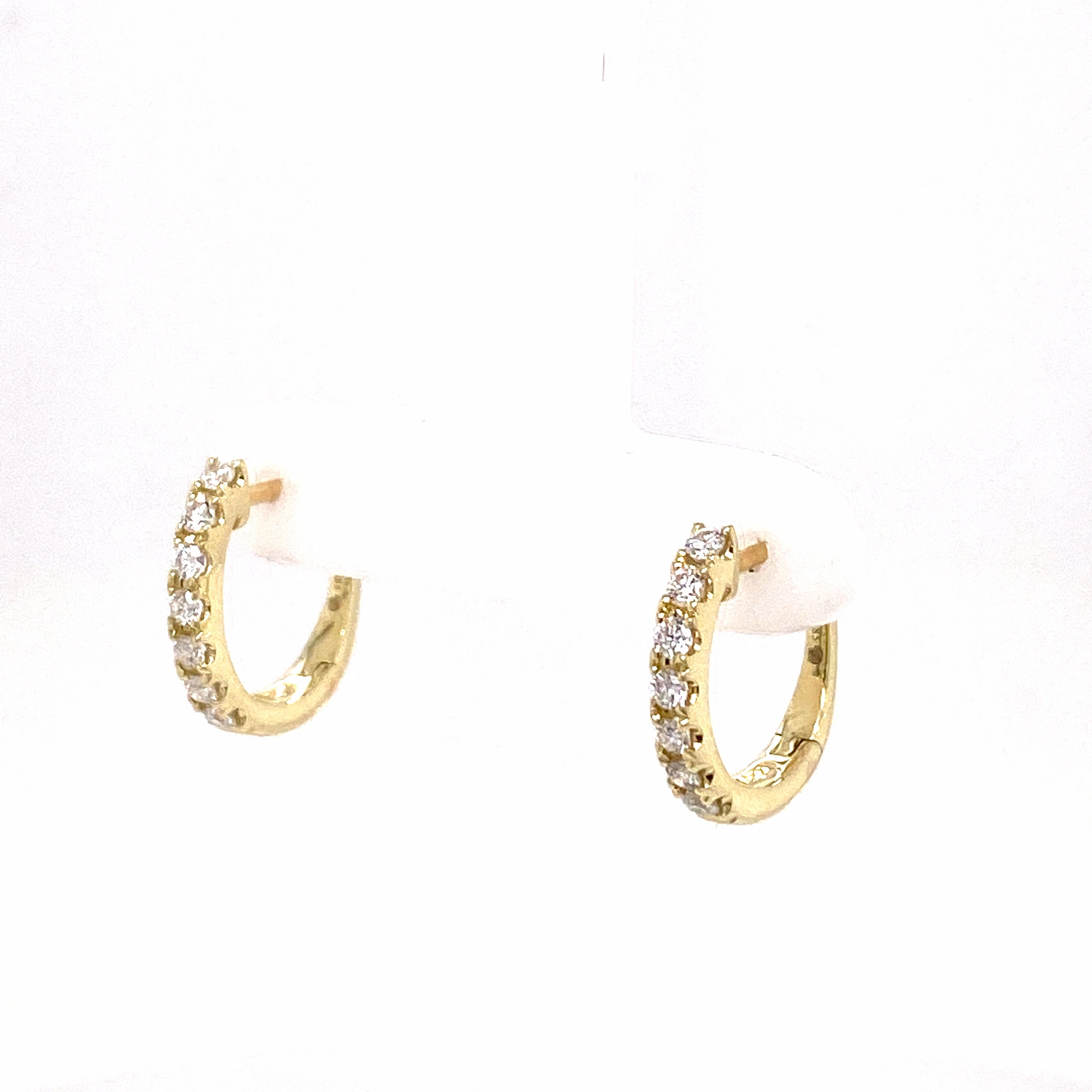 diamond huggie earrings