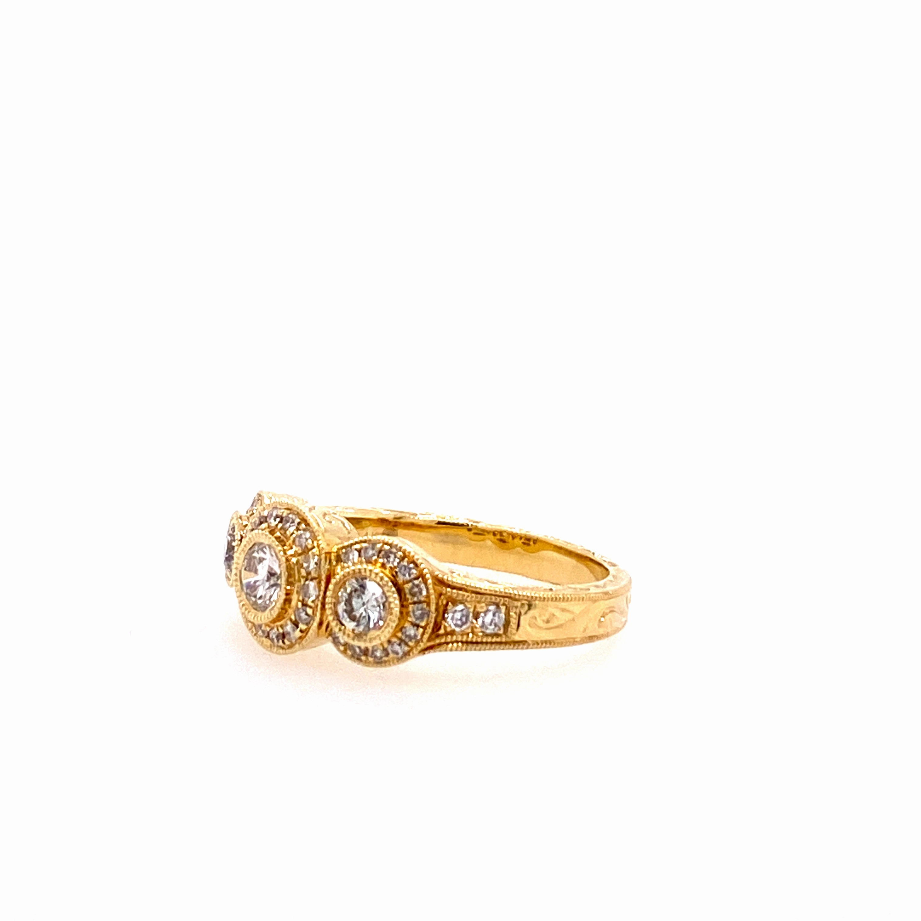 Diamond Milgrained Fashion Ring