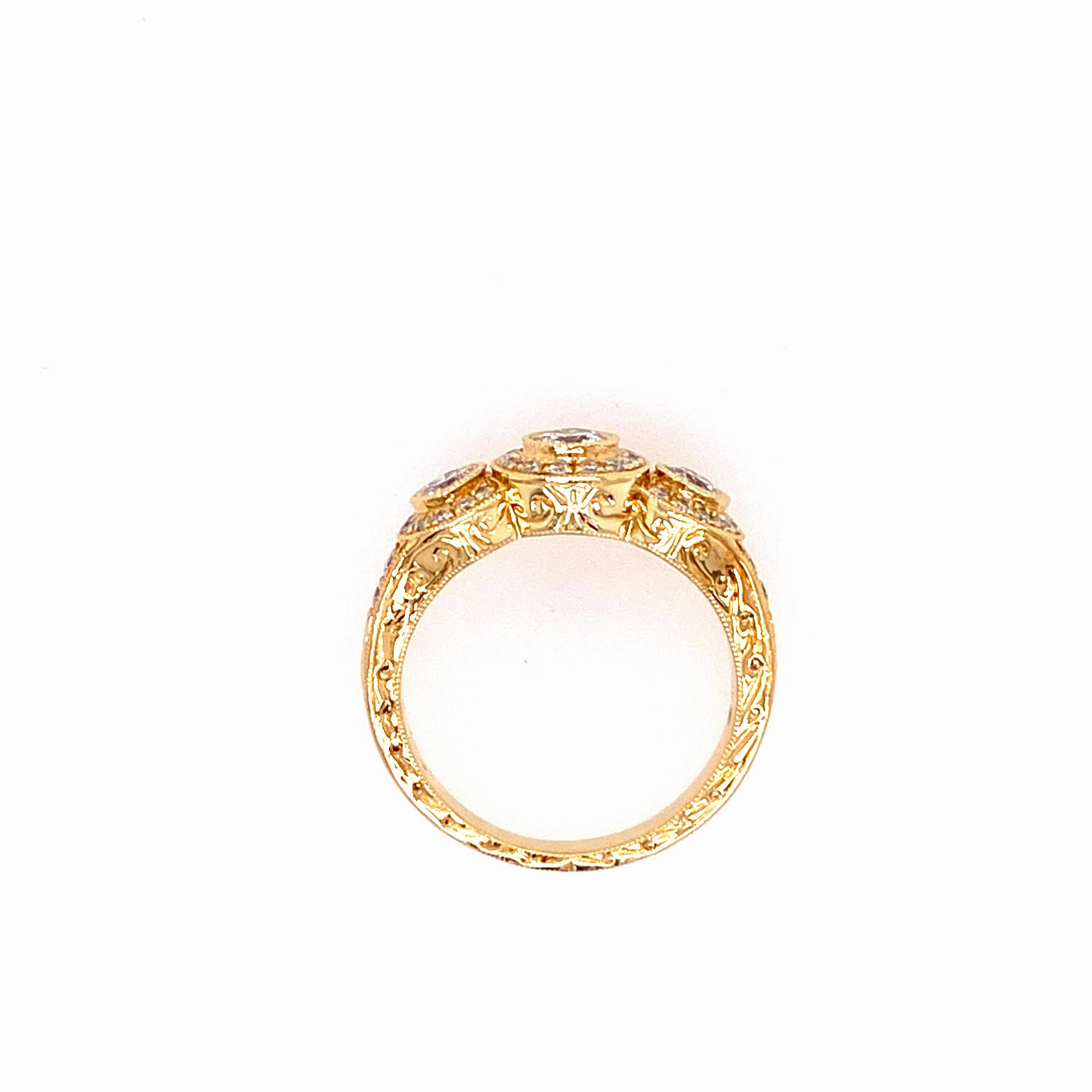 Diamond Milgrained Fashion Ring