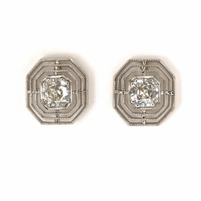 Diamond Octagonal Merry Widow Earrings