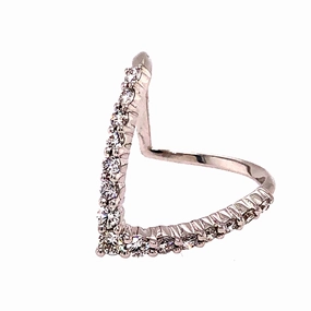 Diamond "V" Shaped Stack Ring