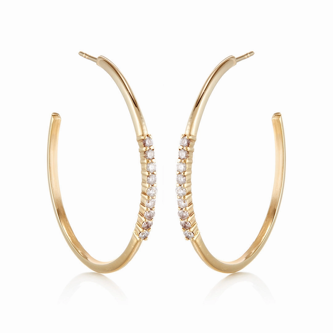 Diamond Tennis Hoop Earrings