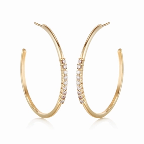Diamond Tennis Hoop Earrings