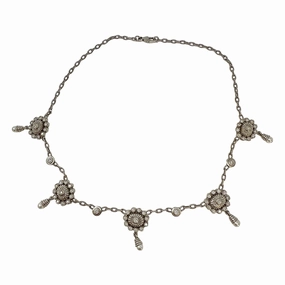 Doris Panos 18K White Gold Pearl and Diamond Necklace