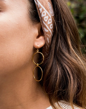 Double Circle Earrings ~Gold Plated or Silver Plated ~ SME019