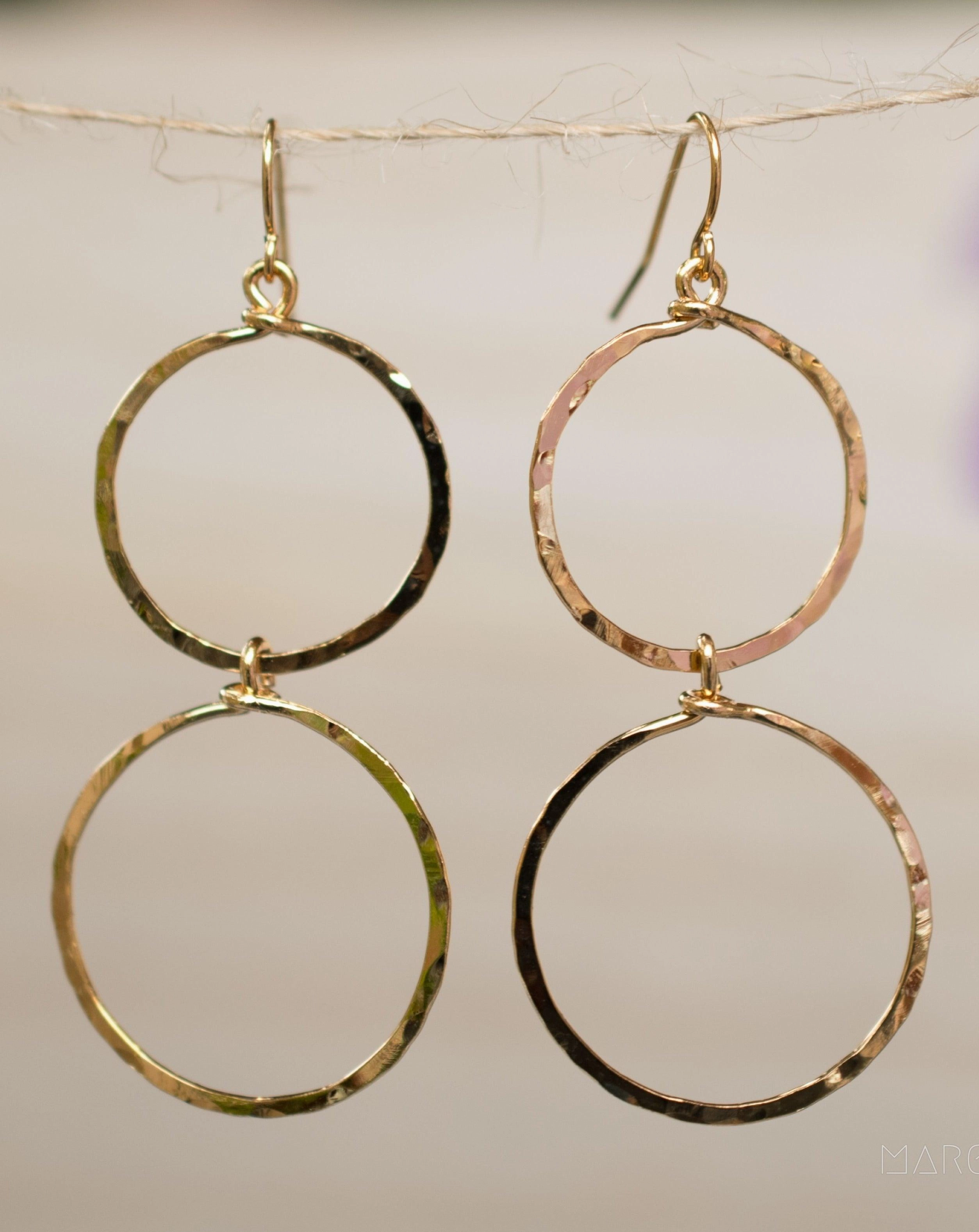 Double Circle Earrings ~Gold Plated or Silver Plated ~ SME019