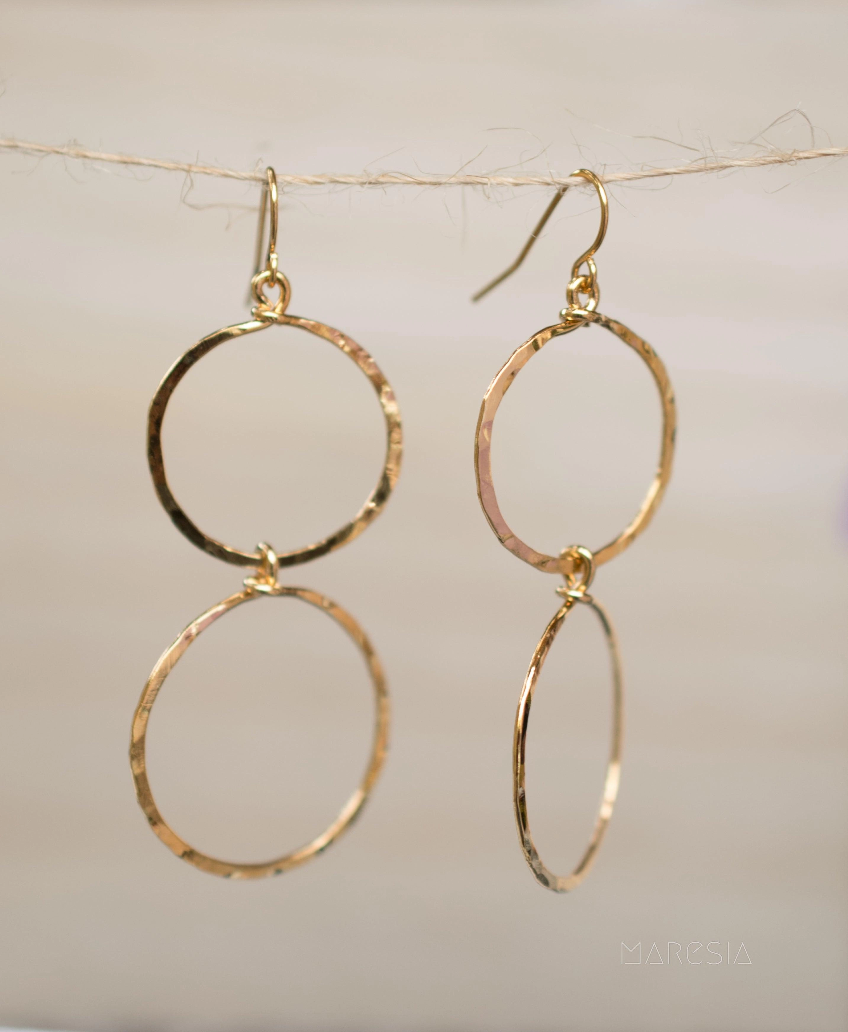 Double Circle Earrings ~Gold Plated or Silver Plated ~ SME019
