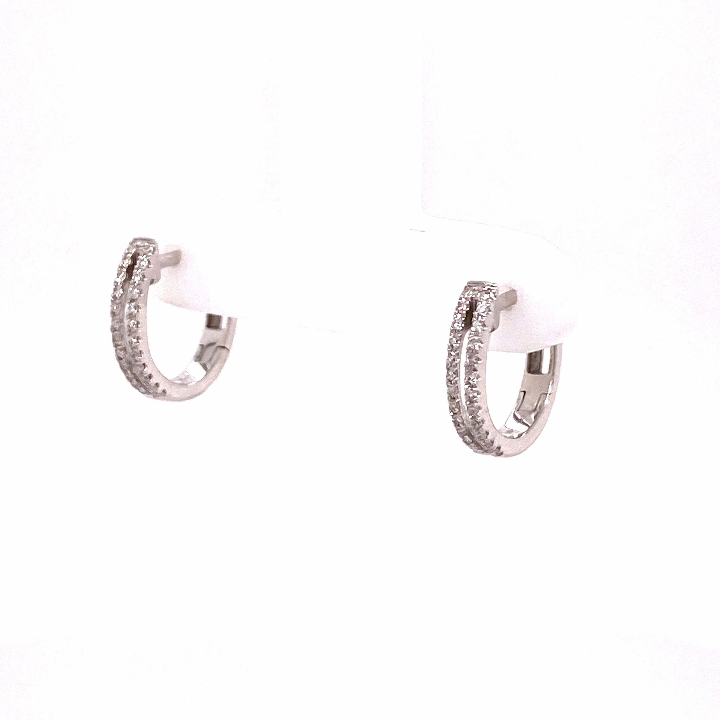 double row huggie earrings