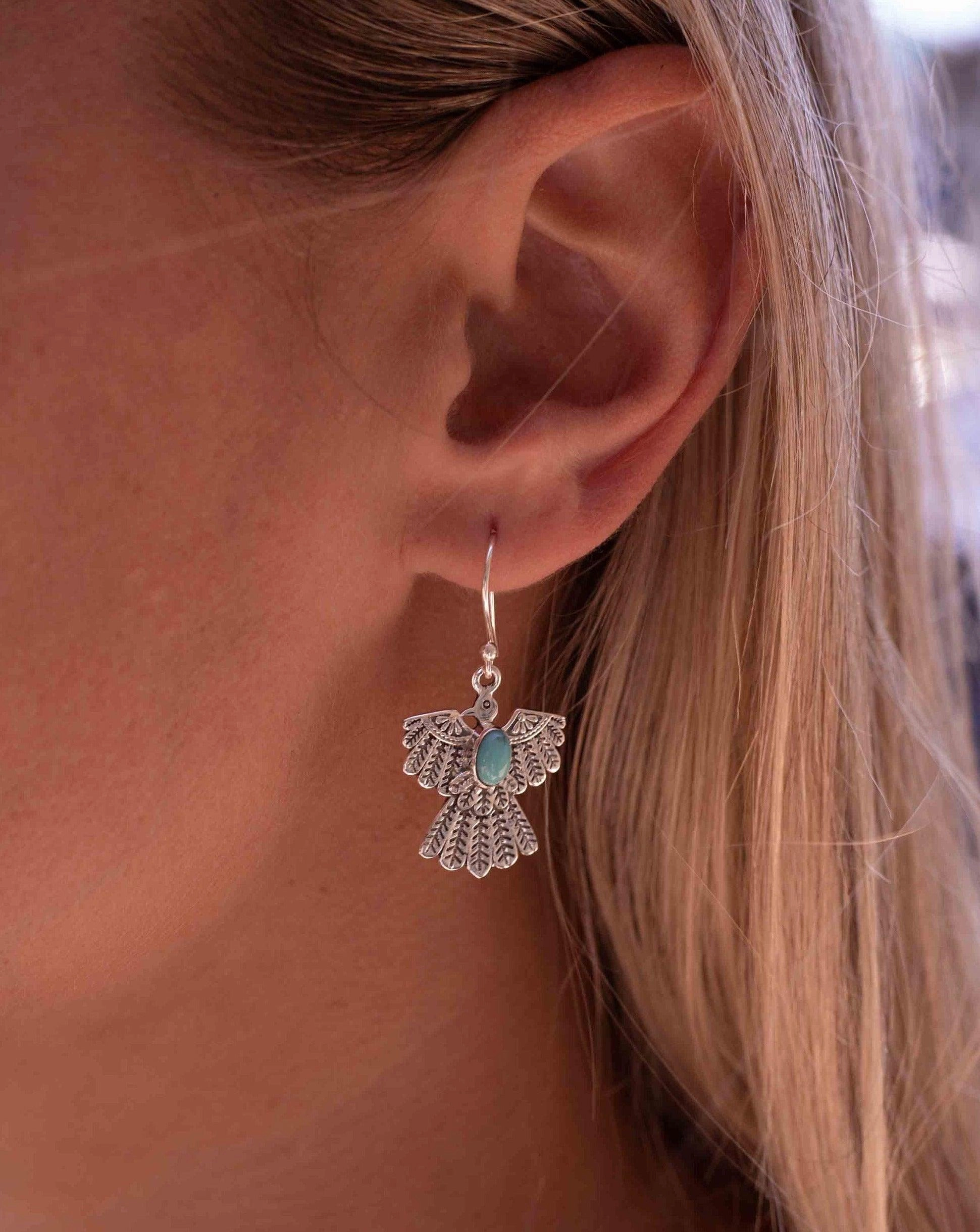 Eagle Earrings ~ Turquoise ~ Sterling Silver 925 ~ME032