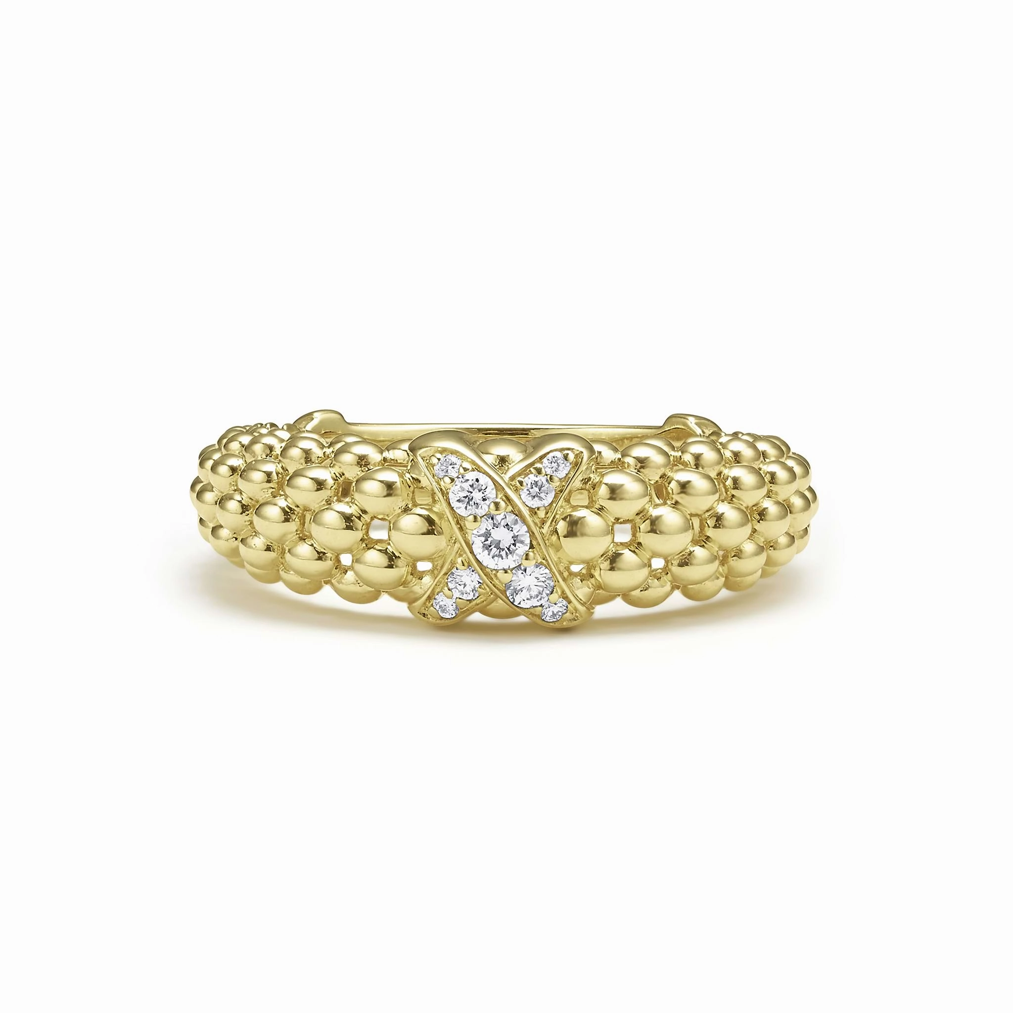 Embrace 18K Gold X Caviar Diamond Ring