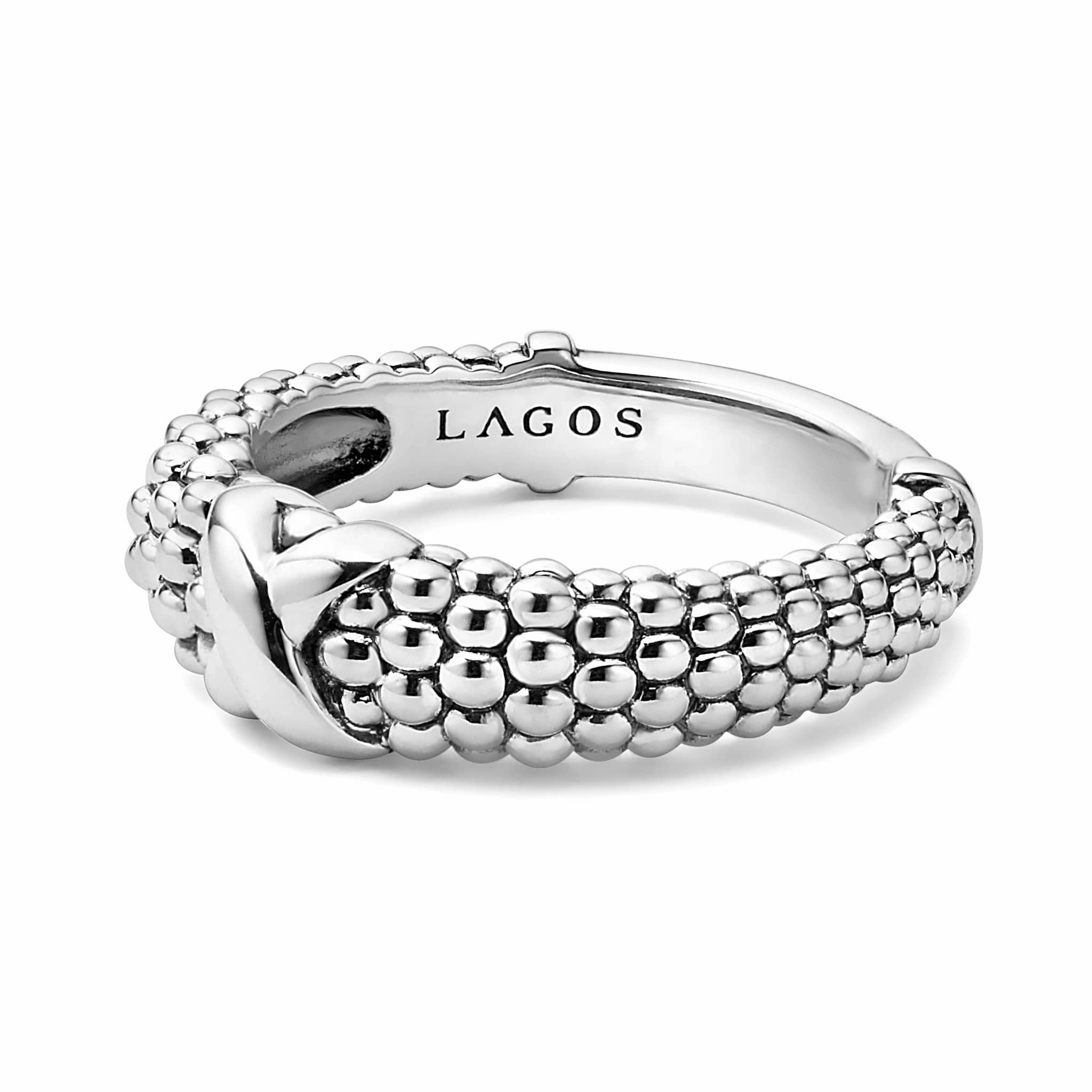 Embrace Sterling Silver X Beaded Ring