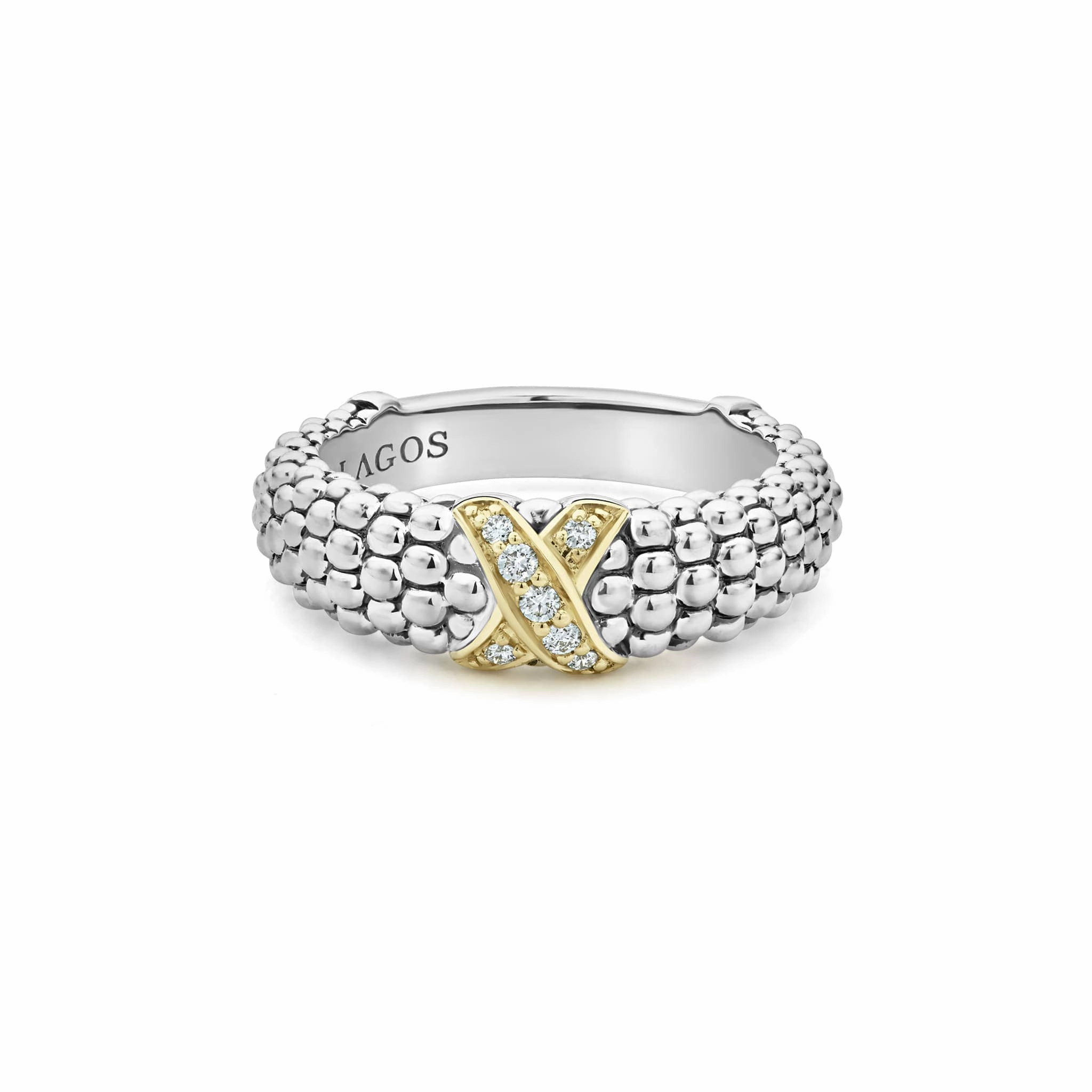 Embrace Two-Tone X Caviar Diamond Ring