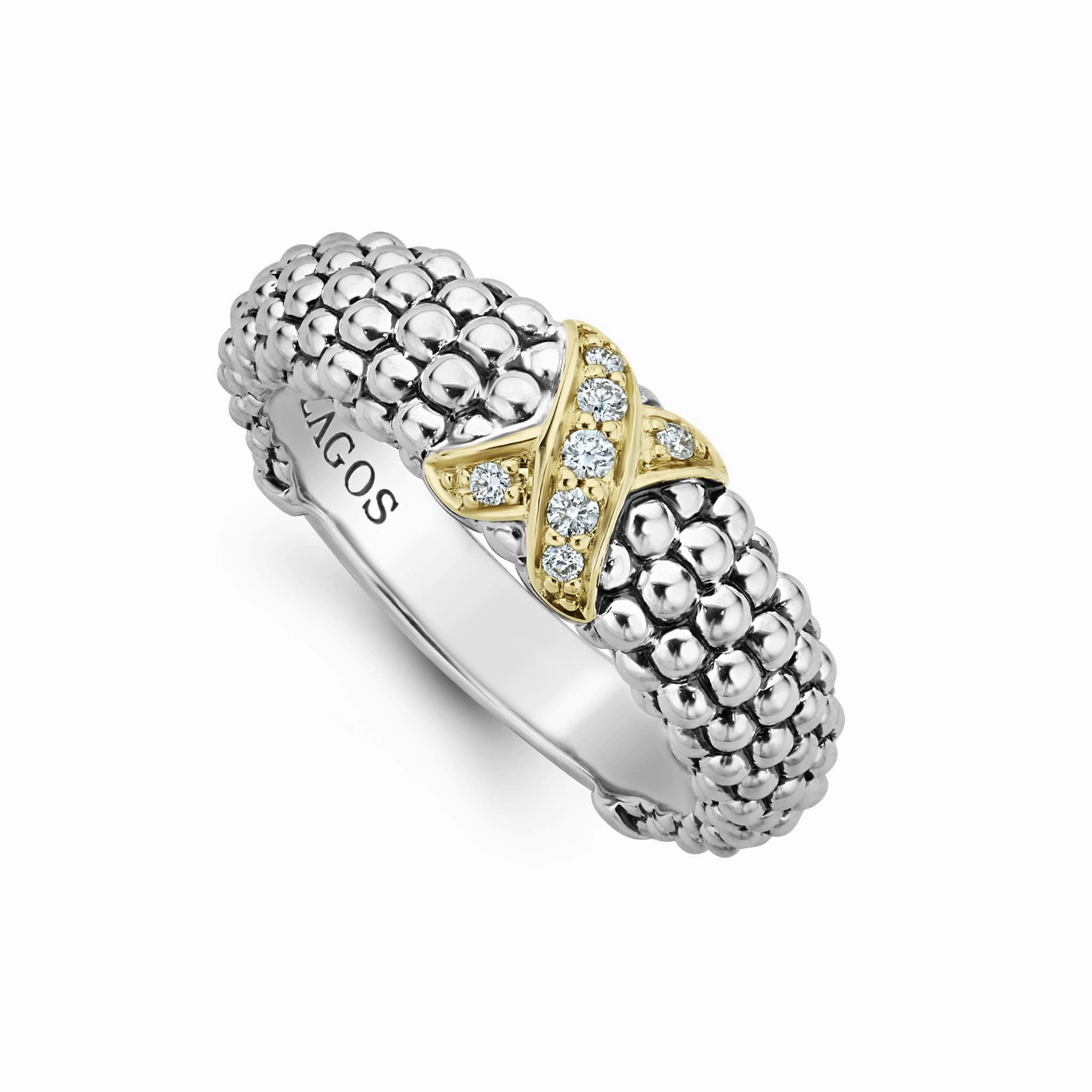 Embrace Two-Tone X Caviar Diamond Ring
