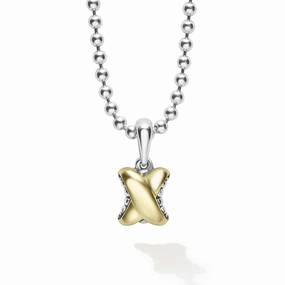 Embrace Two-Tone X Pendant Necklace