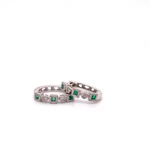 emerald and diamond earrings