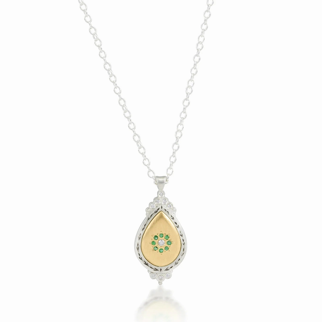 Emerald & Diamond Melody Pendant Necklace