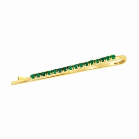 Emerald & Yellow Gold Hair Pin