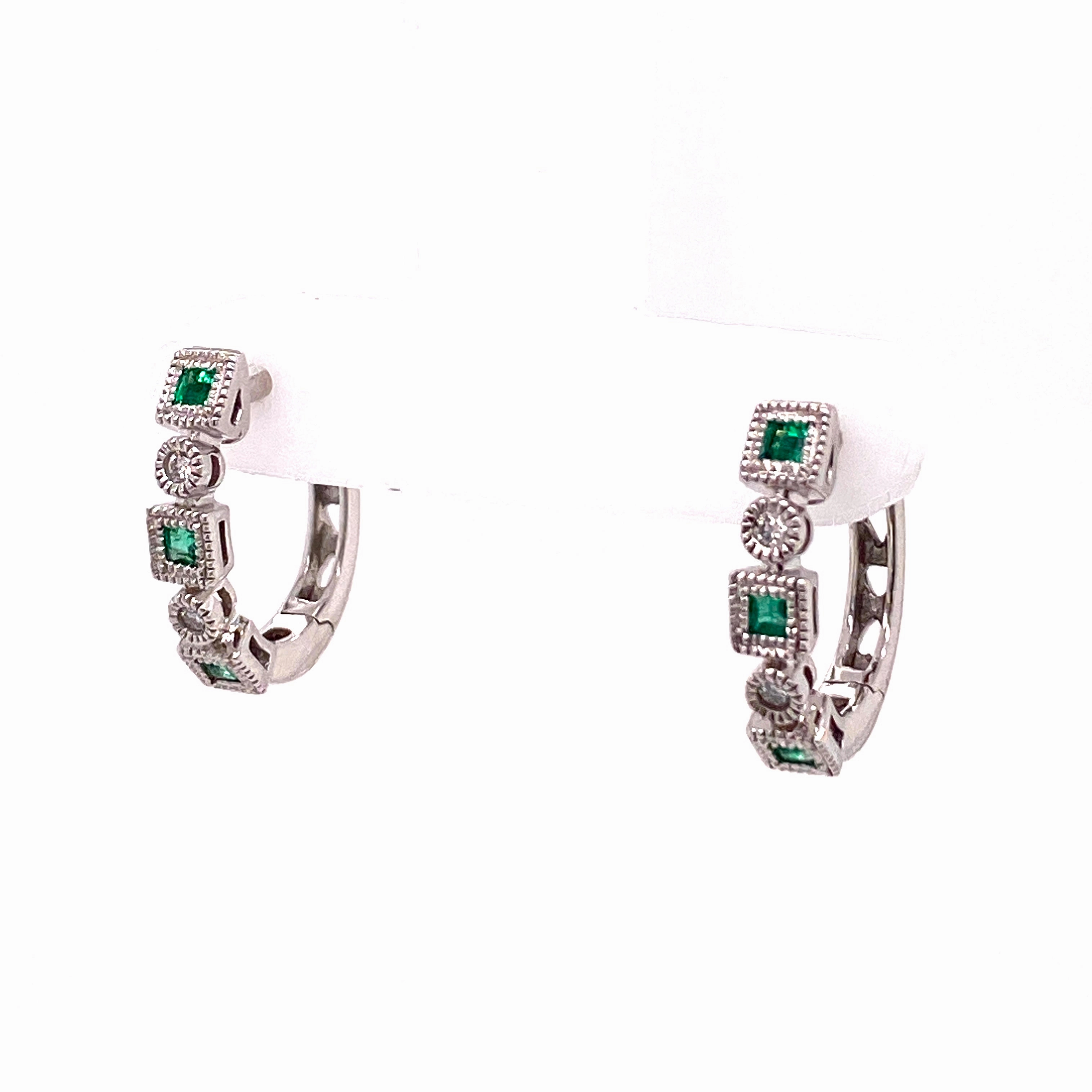 emerald and diamond earrings