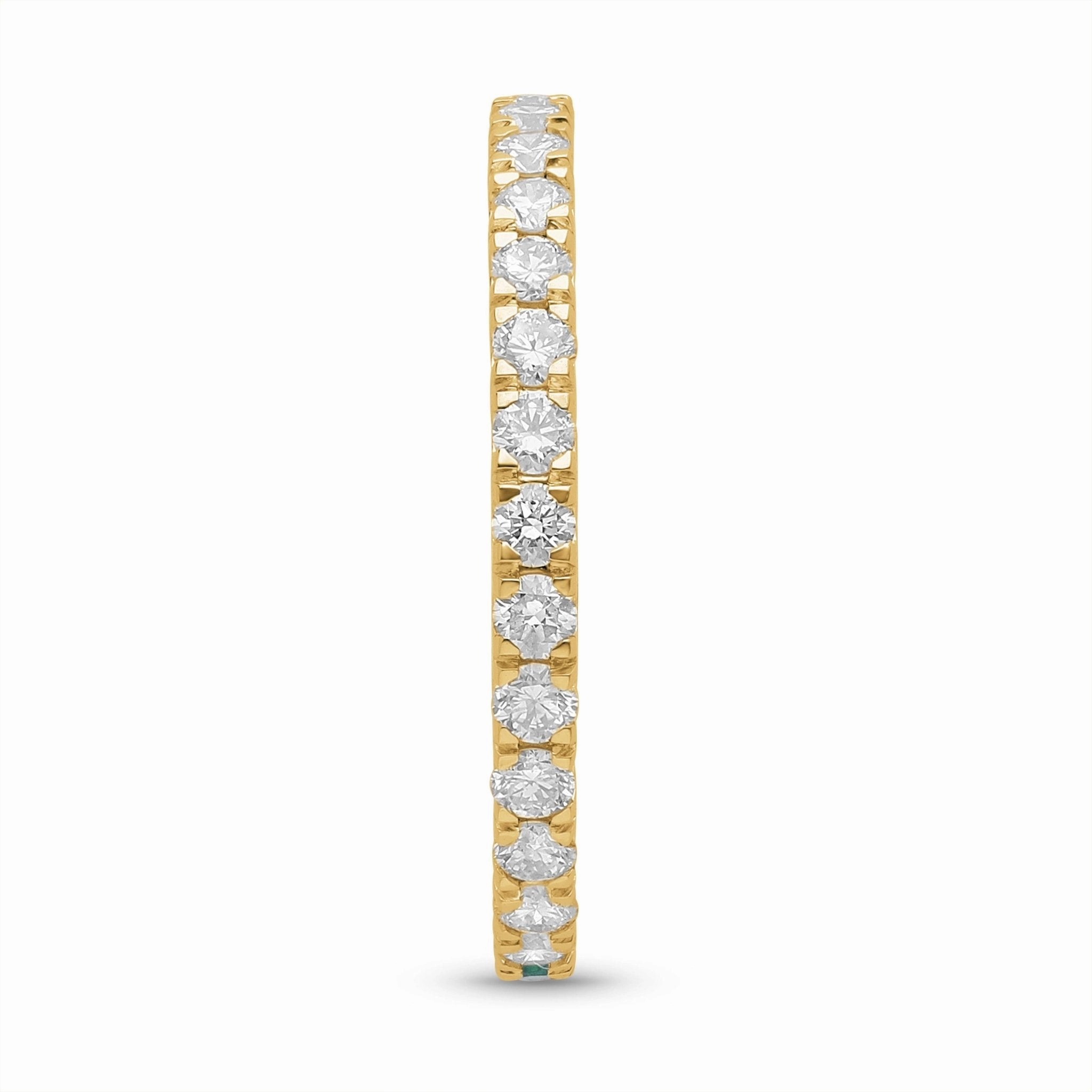Emerald and Diamond Round Full Eternity Band- YG