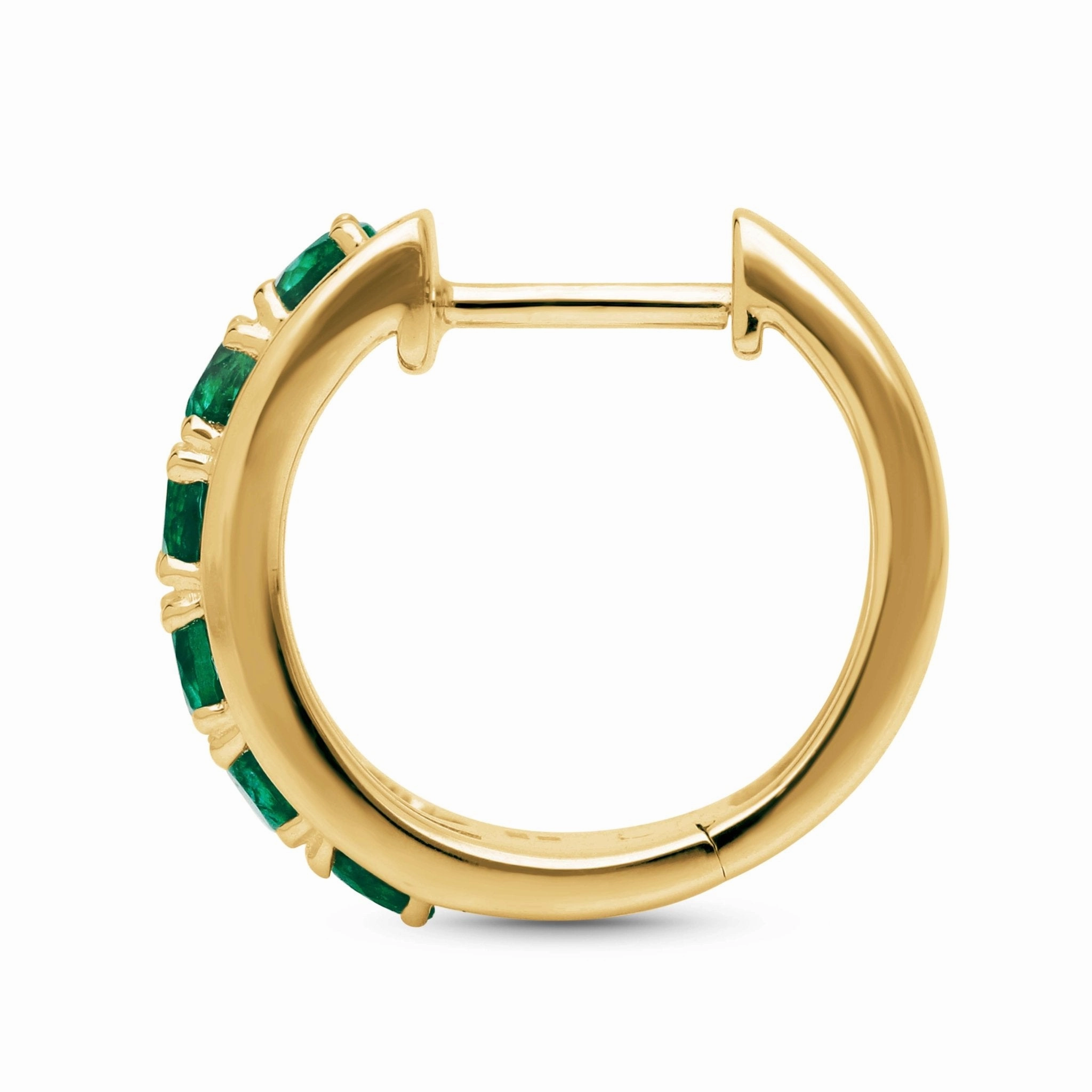 Emerald and Diamond Triple Row Earrings - YG