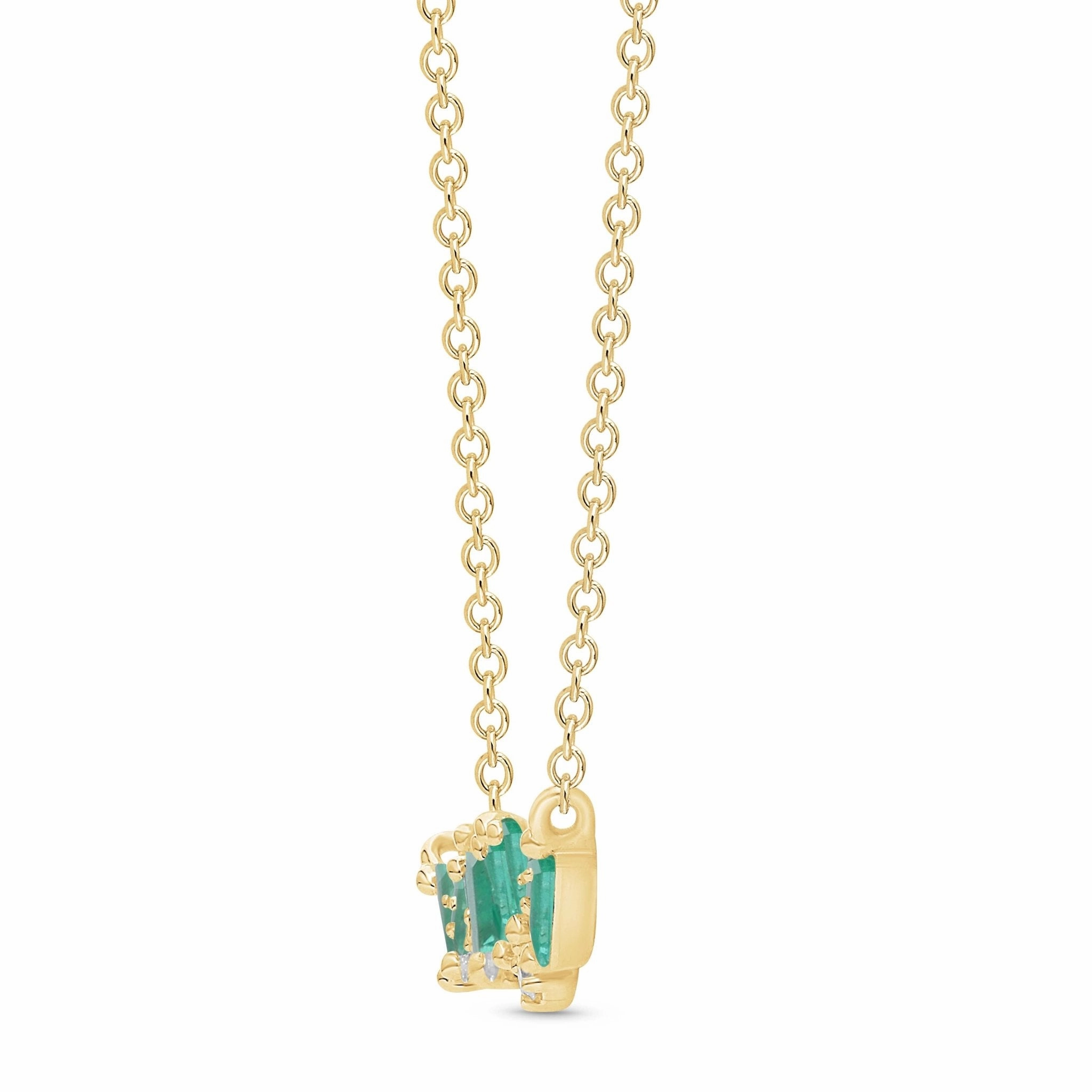 Emerald Baguette Artisan Necklace - YG