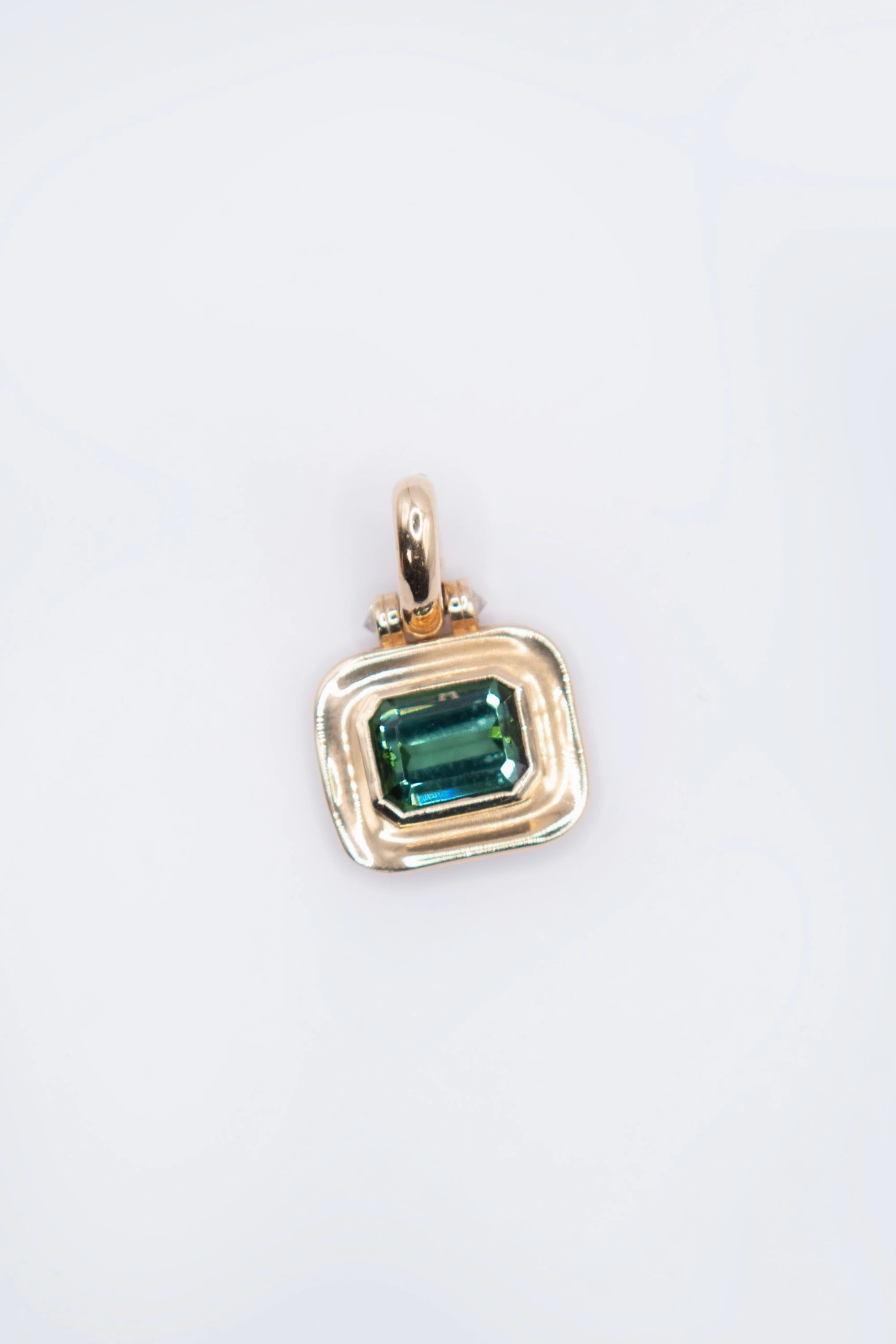 Emerald Cut Pendant, Green Tourmaline