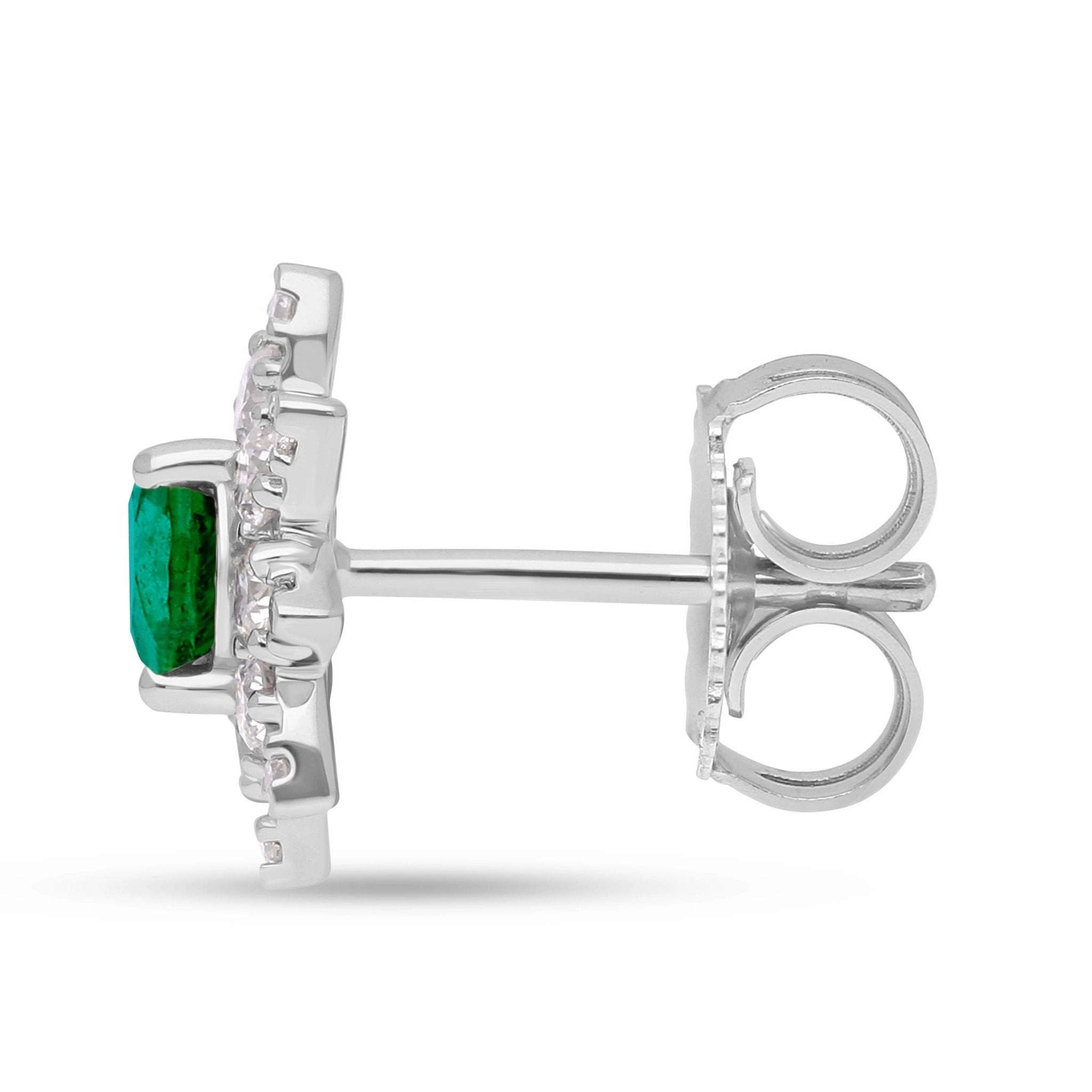 Emerald Floret Earrings - WG