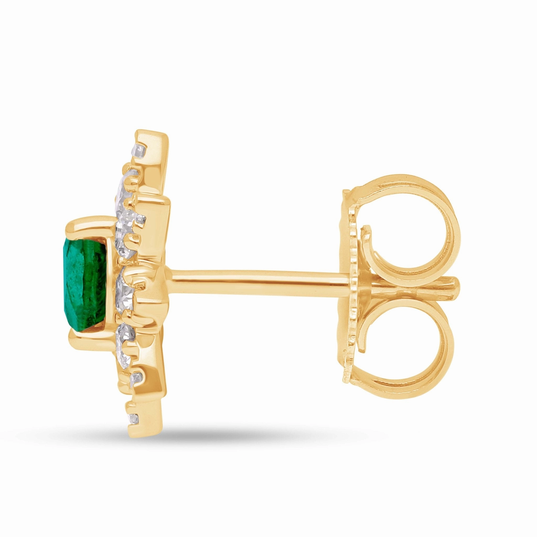 Emerald Floret Earrings - YG