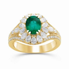 Emerald Lustre Ring - YG