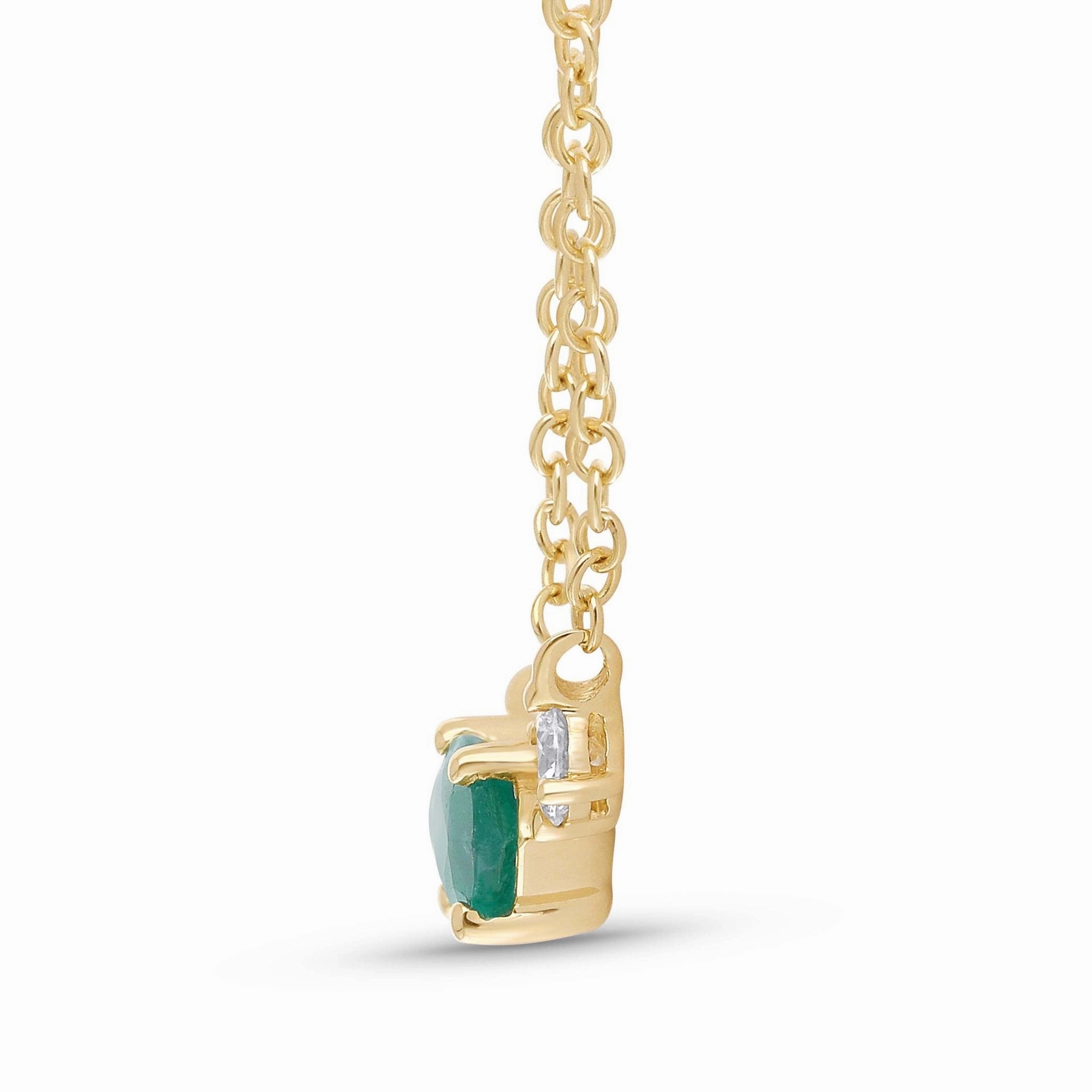 Emerald Marquise and Diamond Pendant- YG
