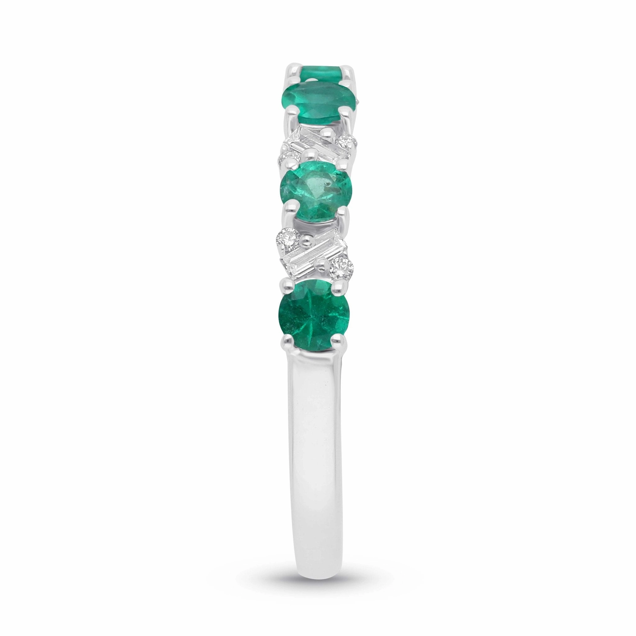 Emerald Mosaic Stackable Ring - WG