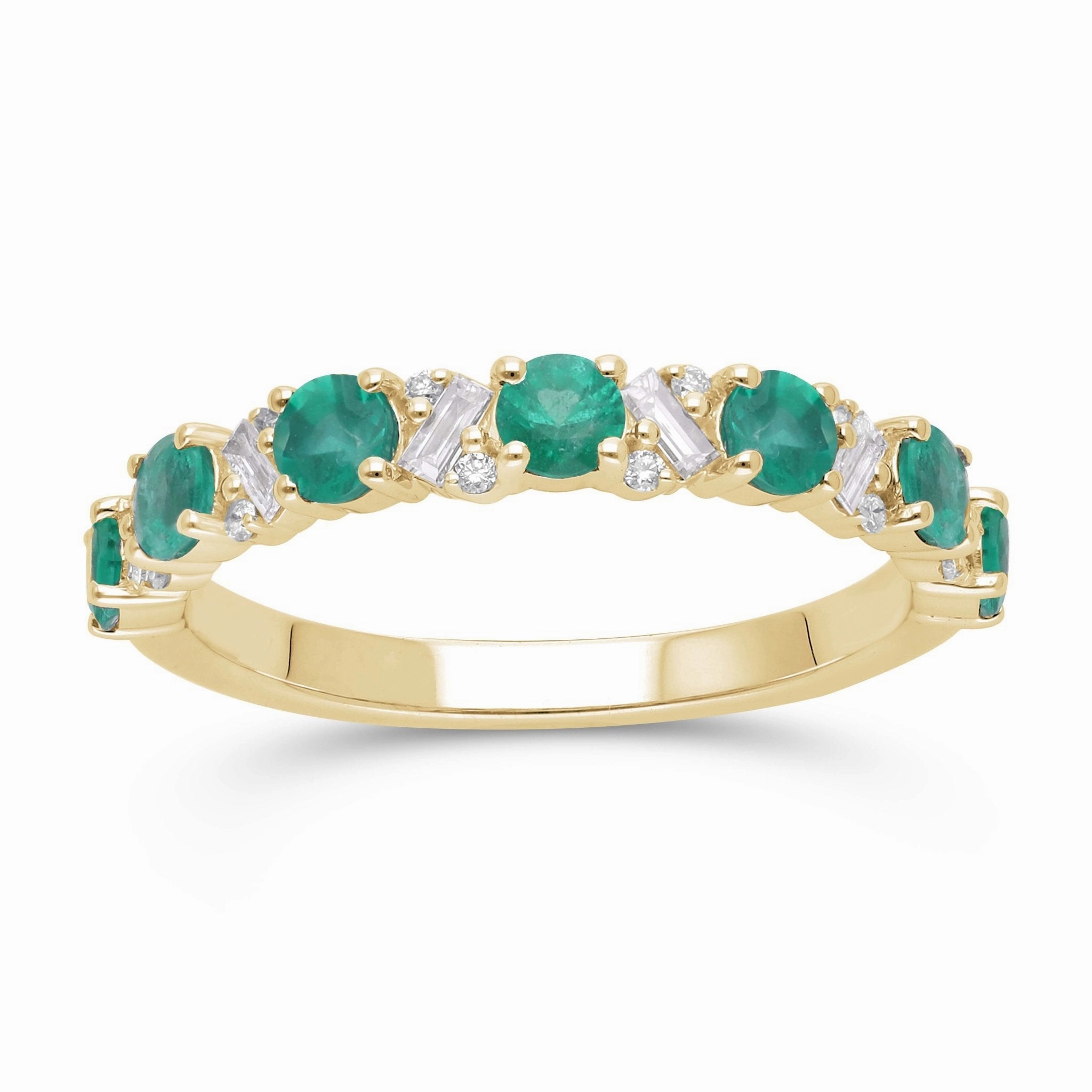Emerald Mosaic Stackable Ring - WG