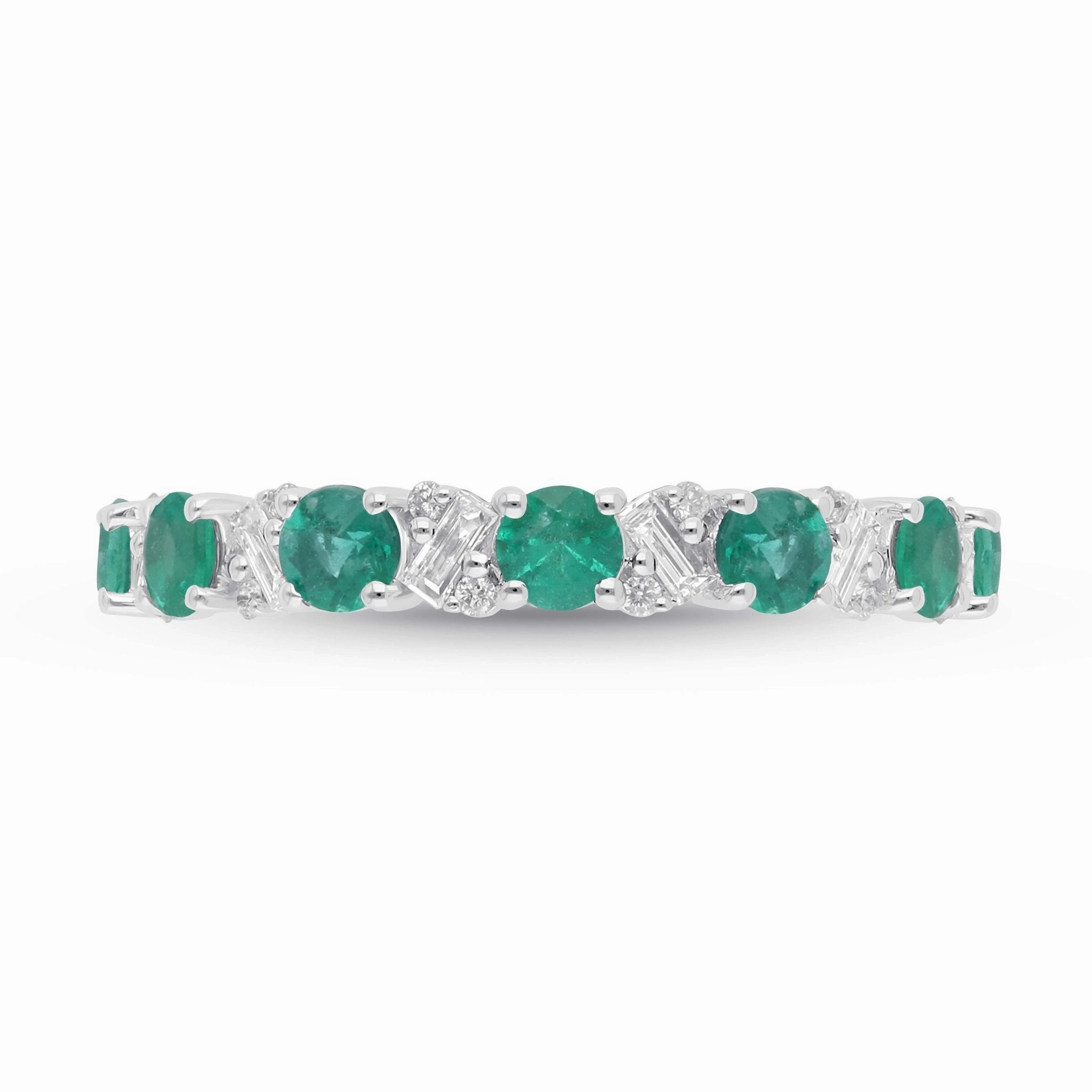 Emerald Mosaic Stackable Ring - WG