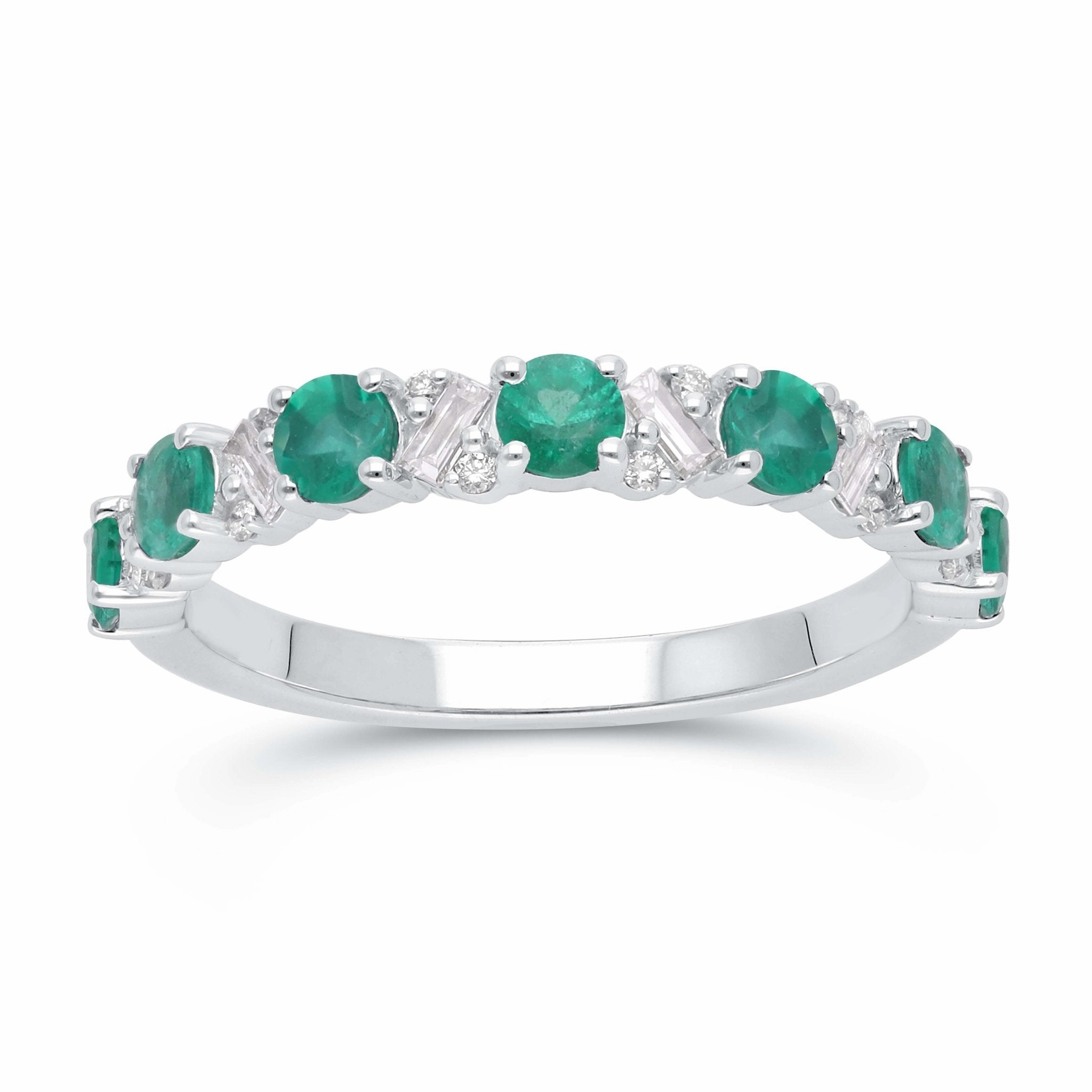 Emerald Mosaic Stackable Ring - YG