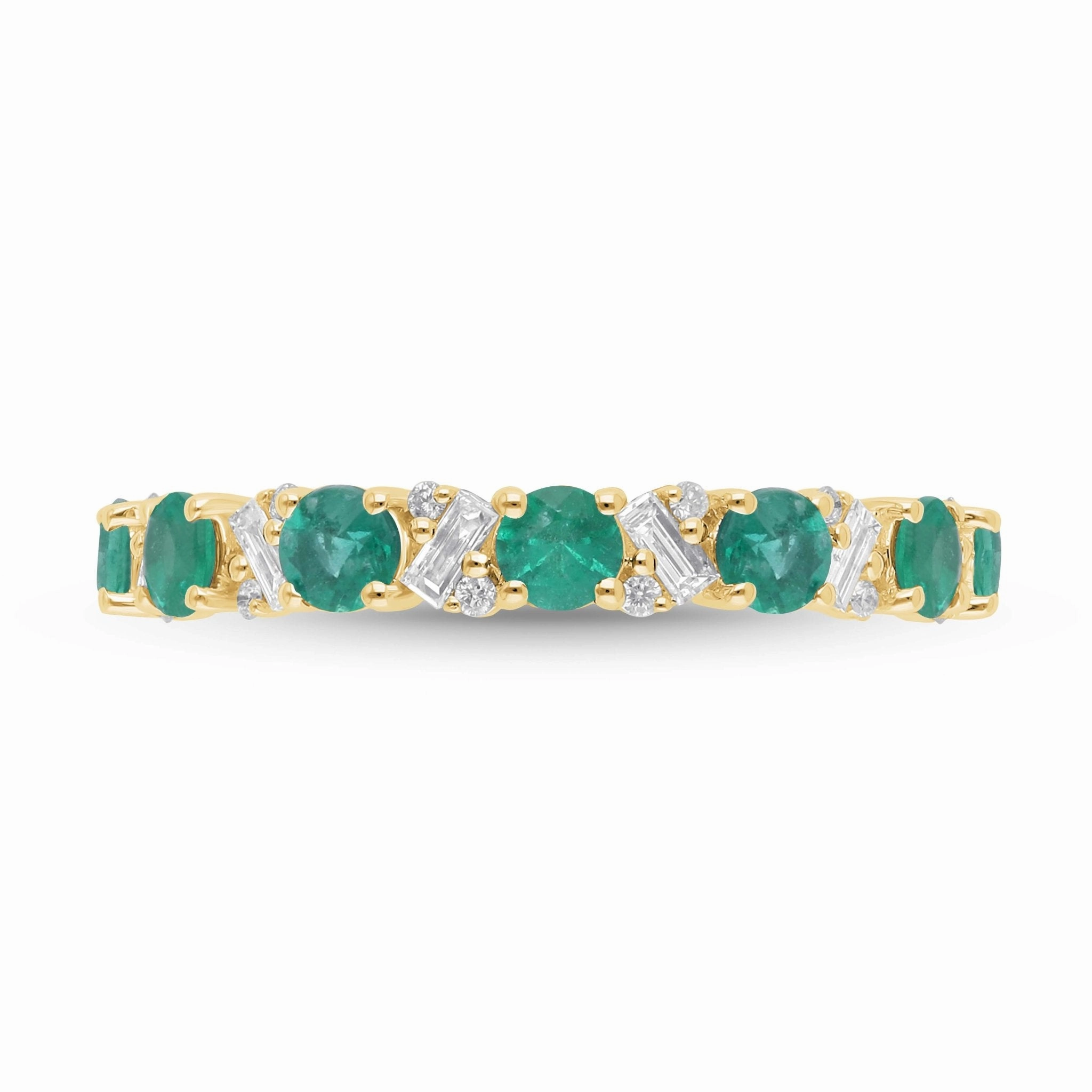Emerald Mosaic Stackable Ring - YG