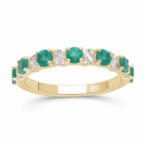 Emerald Mosaic Stackable Ring - YG