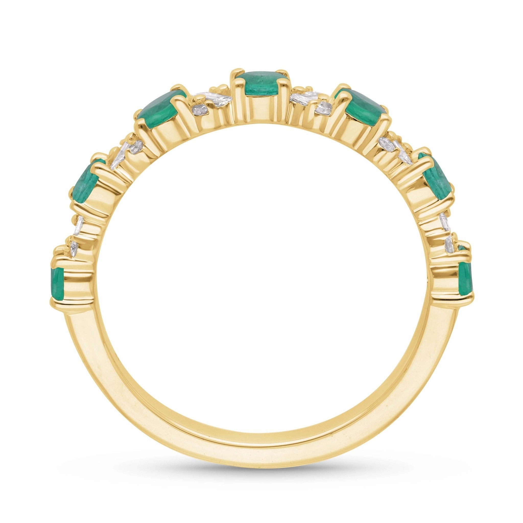 Emerald Mosaic Stackable Ring - YG