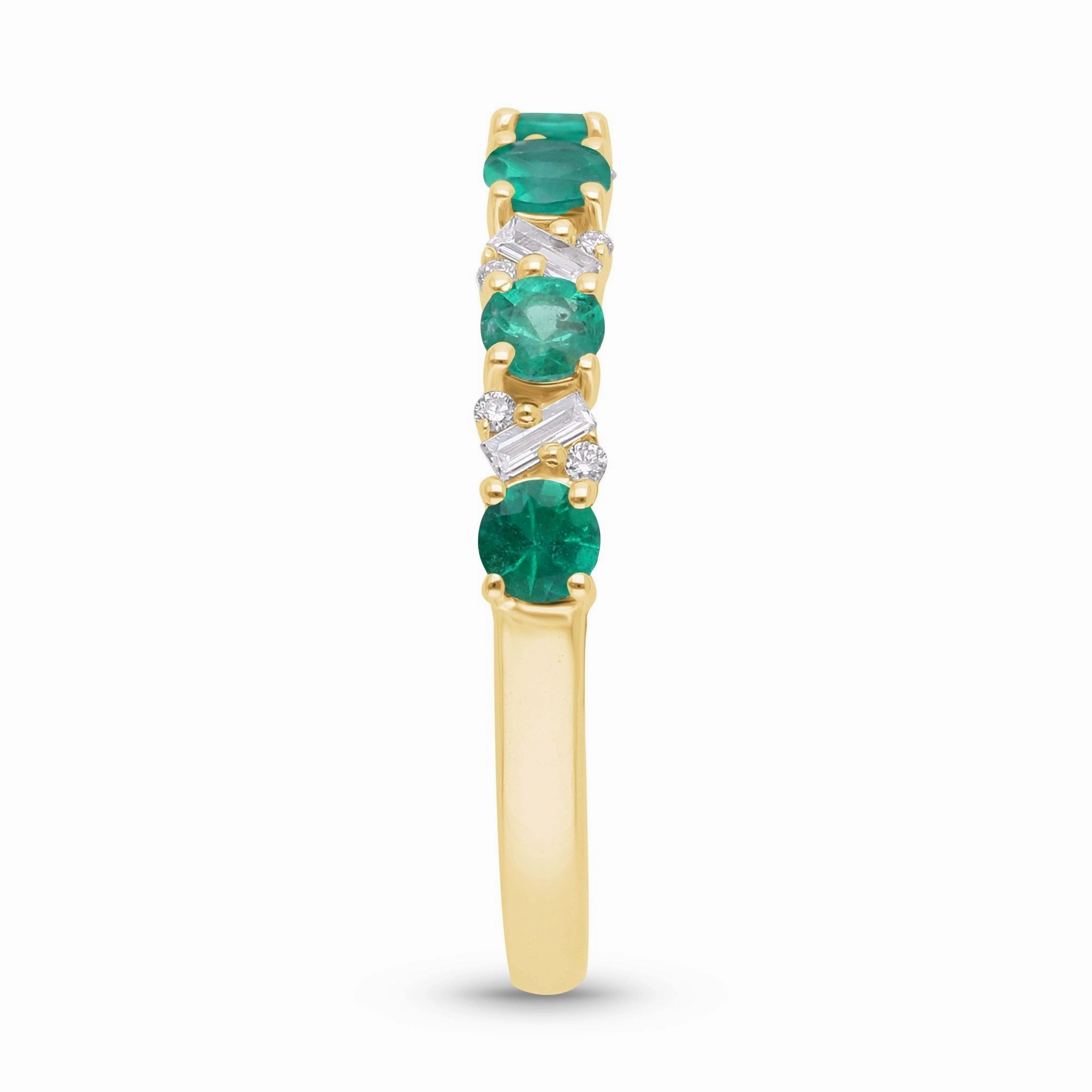 Emerald Mosaic Stackable Ring - YG