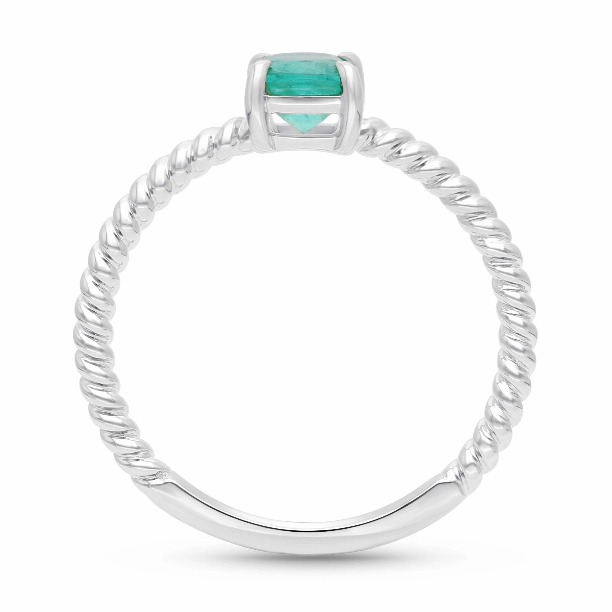 Emerald Rope Stackable Ring - WG