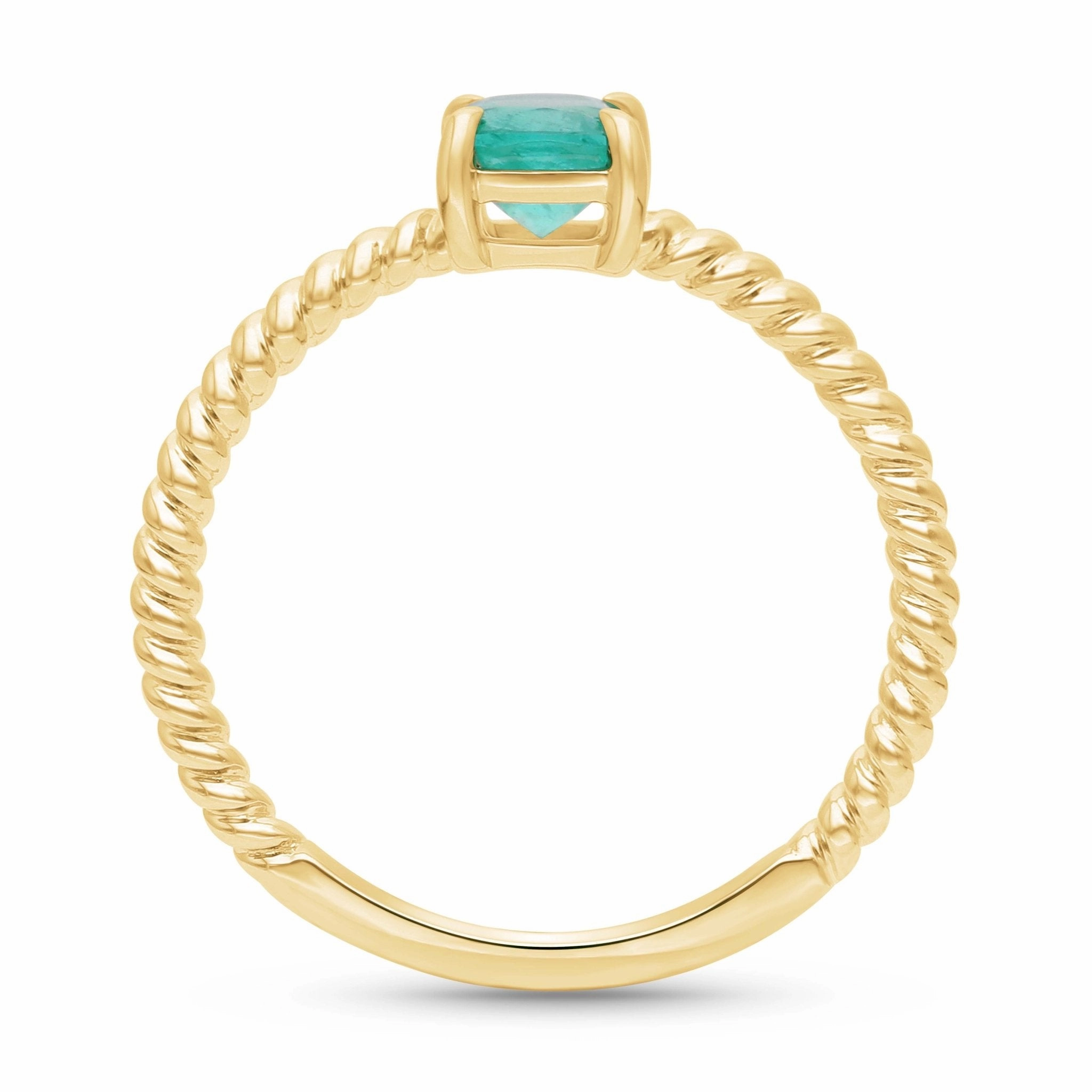 Emerald Rope Stackable Ring - YG